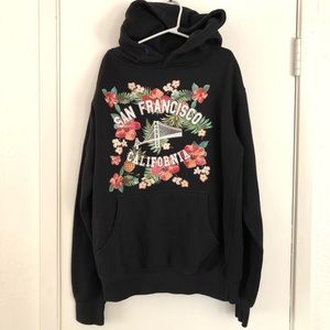 Black floral San Francisco, CA hoodie